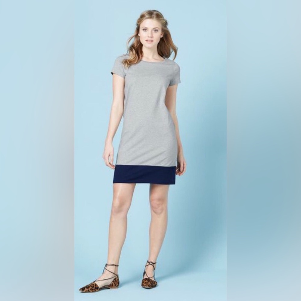 Boden Womens Preppy Gray Color Block Modal Blend T-Shirt Dress Size 6 Casual
